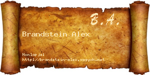 Brandstein Alex névjegykártya